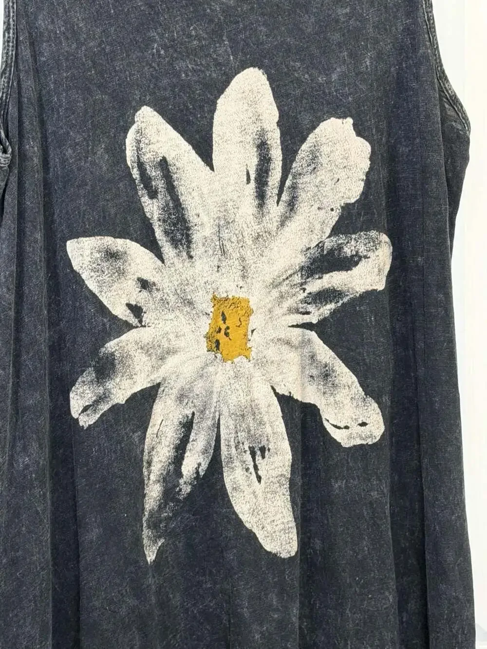 Jess & Jane Daisy Pop Charcoal Mineral Wash Sleeveless Tunic Dress Size S - Picture 4 of 5